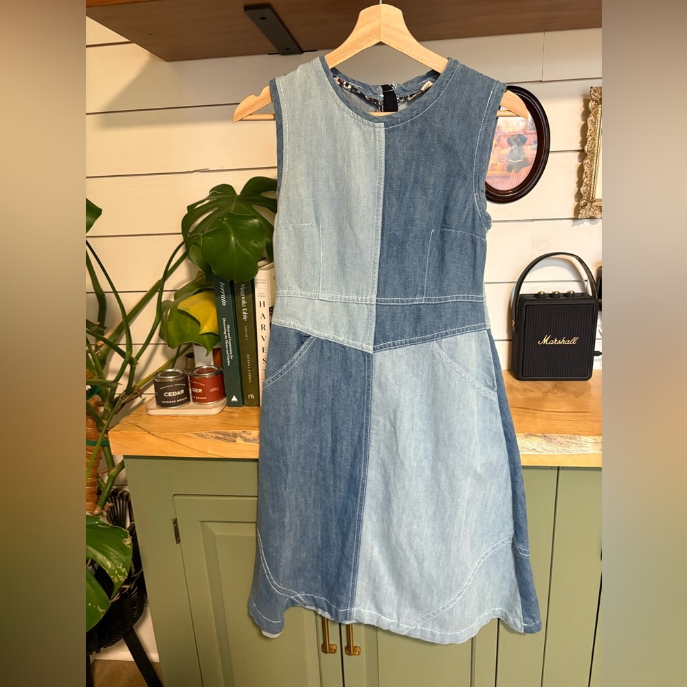 Holding Horses Patchwork Denim Dress | Sleeveless | Size 2P